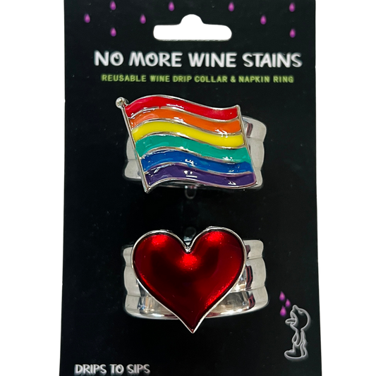 Heart & Rainbow Flag Wine Drip Collars