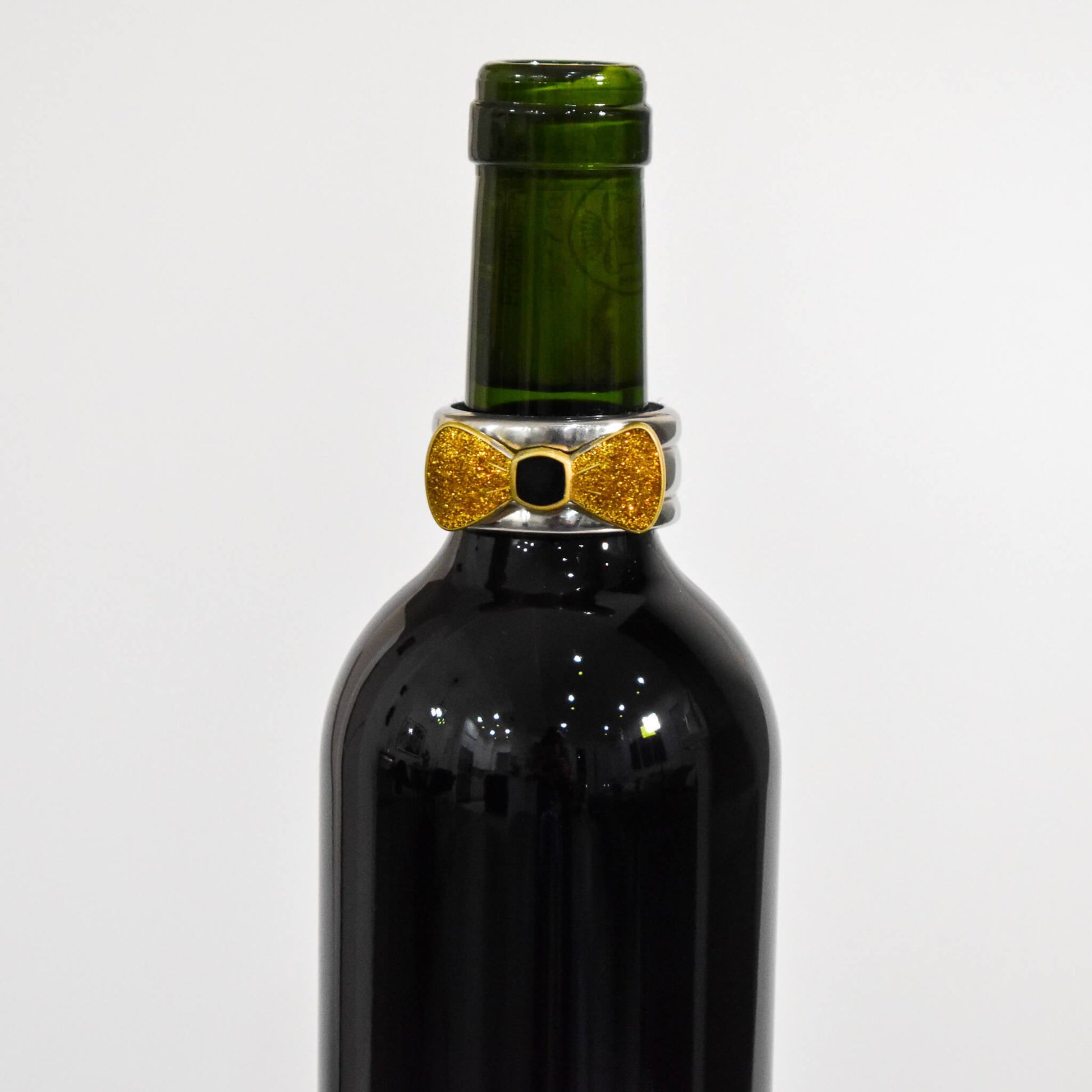 Wine Bottle Neck Collars | Gold Bow-Tie Wine Collars | Drips To Sips