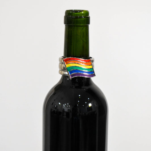 Rainbow Flag Wine Collars | Wine Drip Collars | Drips to Sips