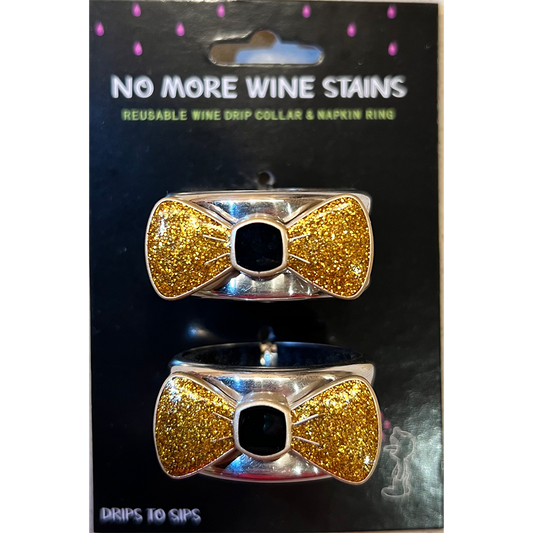 Wine Bottle Neck Collars | Gold Bow-Tie Wine Collars | Drips To Sips