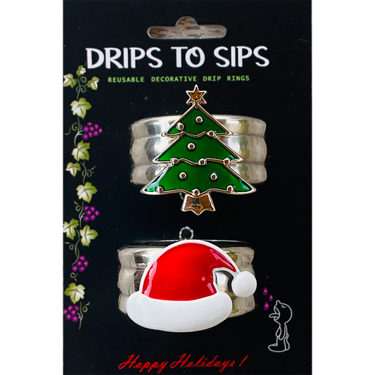 Wine Bottle Drip Catcher | Holiday Edition Collars | Drips to Sips