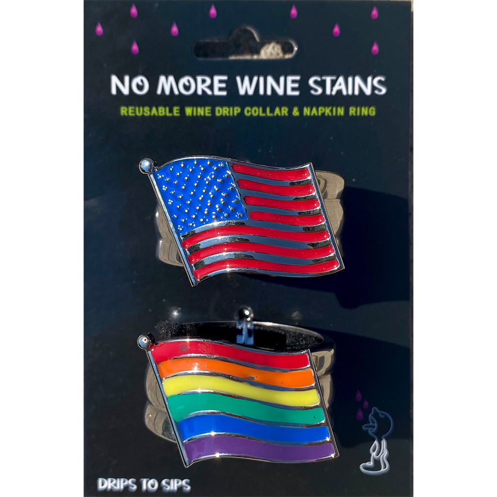 Rainbow Flag Wine Drip Collars | Wine Drip Collars | Drips to Sips