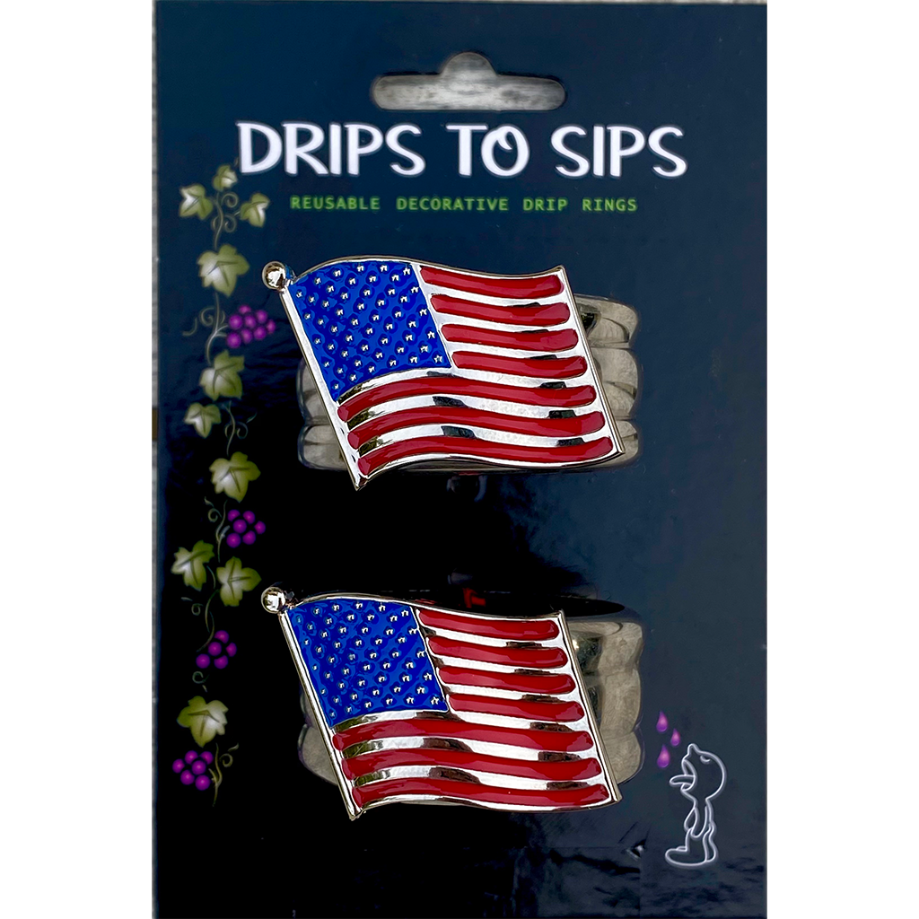 American Flag Wine Drip Collars | Wine Collars | Drips to Sips