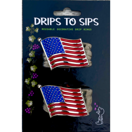 American Flag Wine Drip Collars | Wine Collars | Drips to Sips
