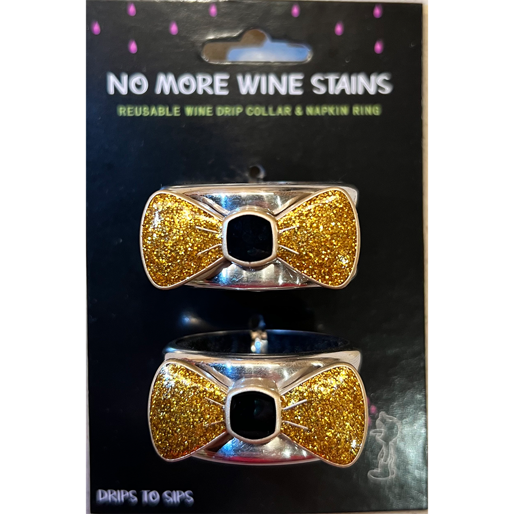 Wine Bottle Neck Collars | Gold Bow-Tie Wine Collars | Drips To Sips