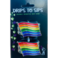 Rainbow Flag Wine Collars | Wine Drip Collars | Drips to Sips