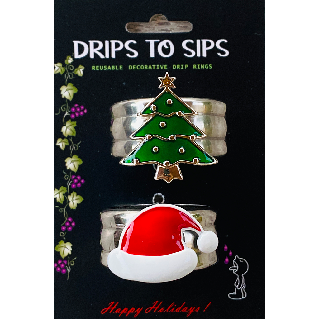 Wine Bottle Drip Catcher | Holiday Edition Collars | Drips to Sips